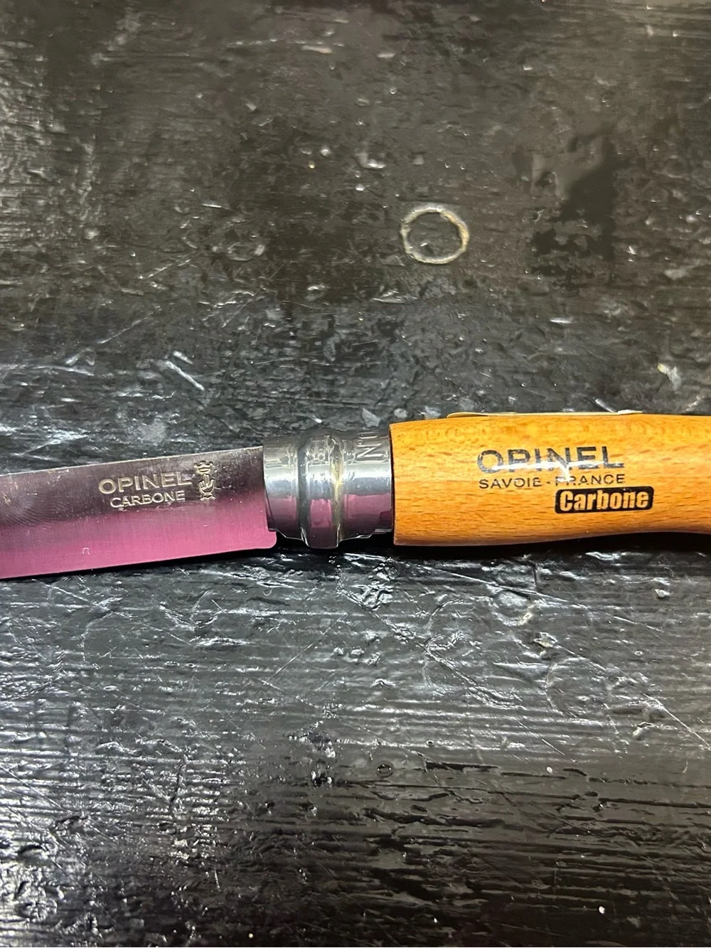 French Opinel Carbone Steel Folding Pocket  - Natural Wood Handle